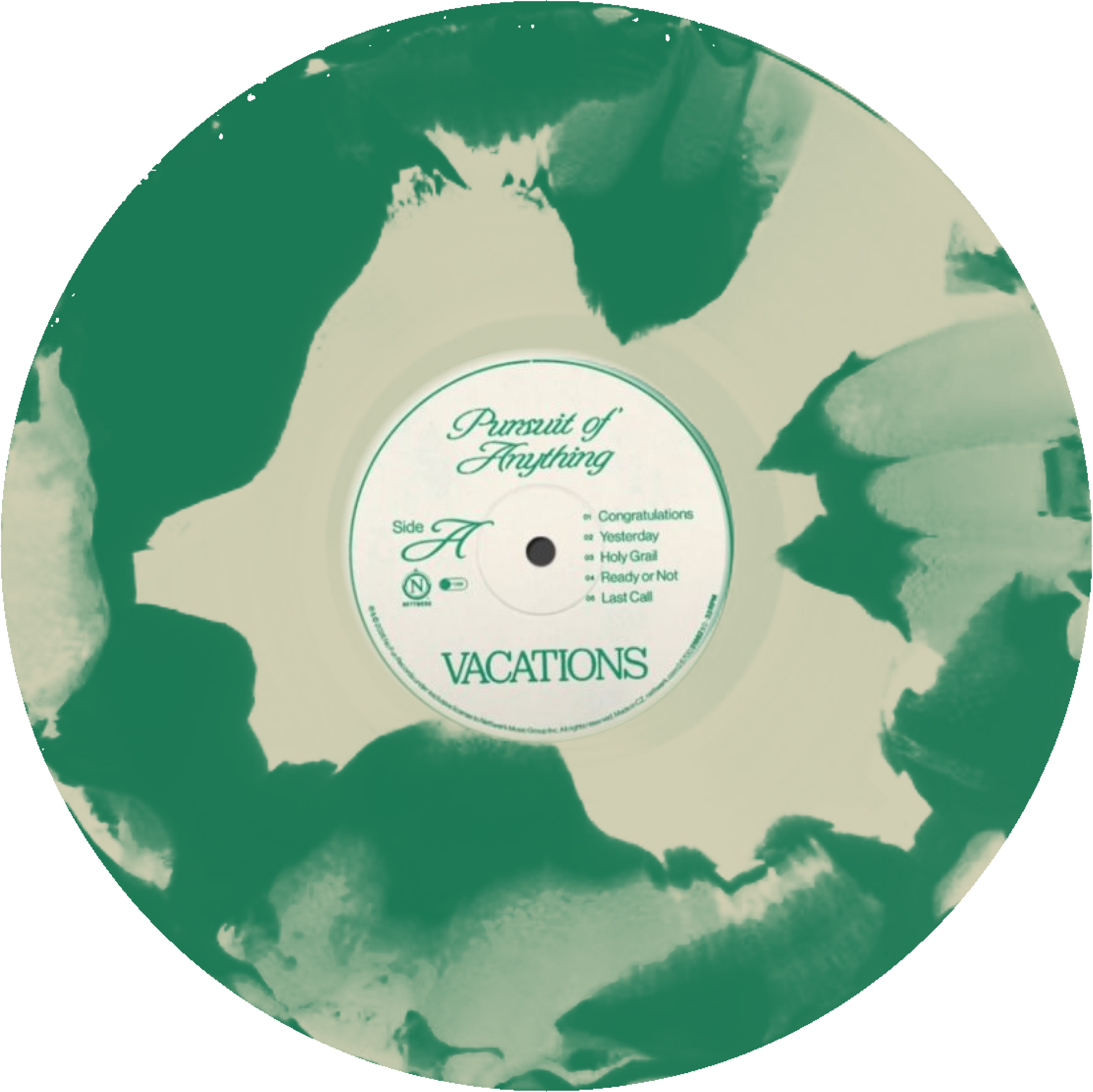 VACATIONS - PURSUIT OF ANYTHING - WORLD EXCLUSIVE GREEN & BONE SMASH VINYL LP