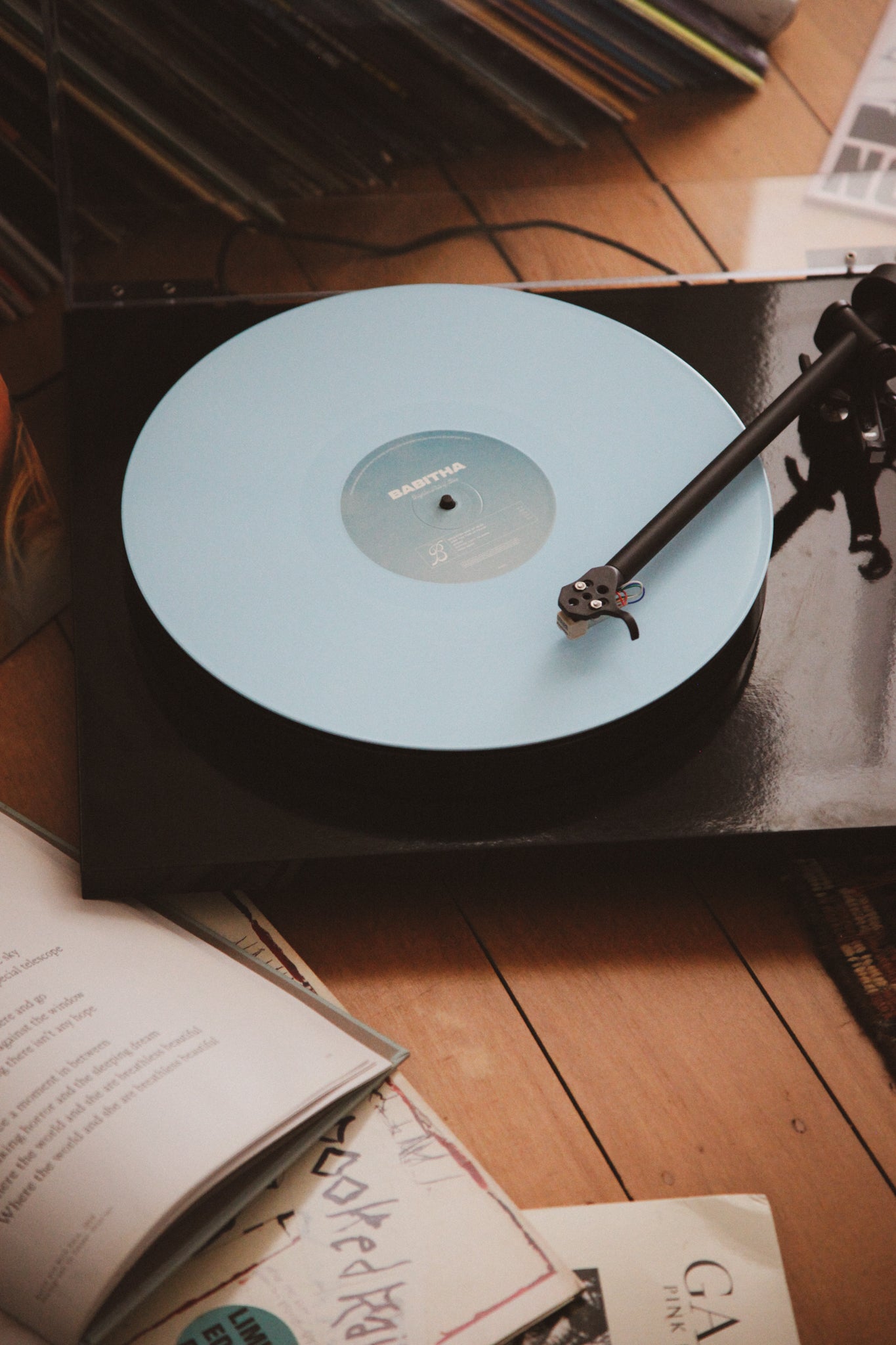Babitha Brighter Side of Blue album on powder blue vinyl