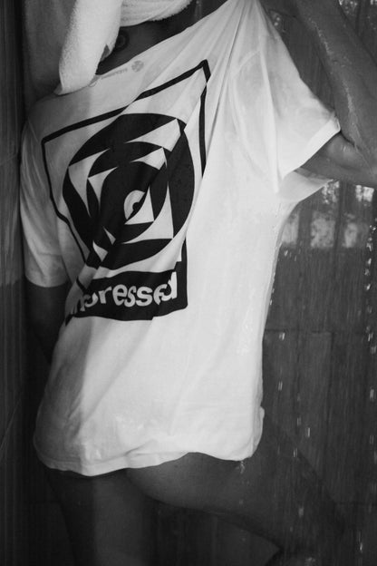 Impressed tee in white