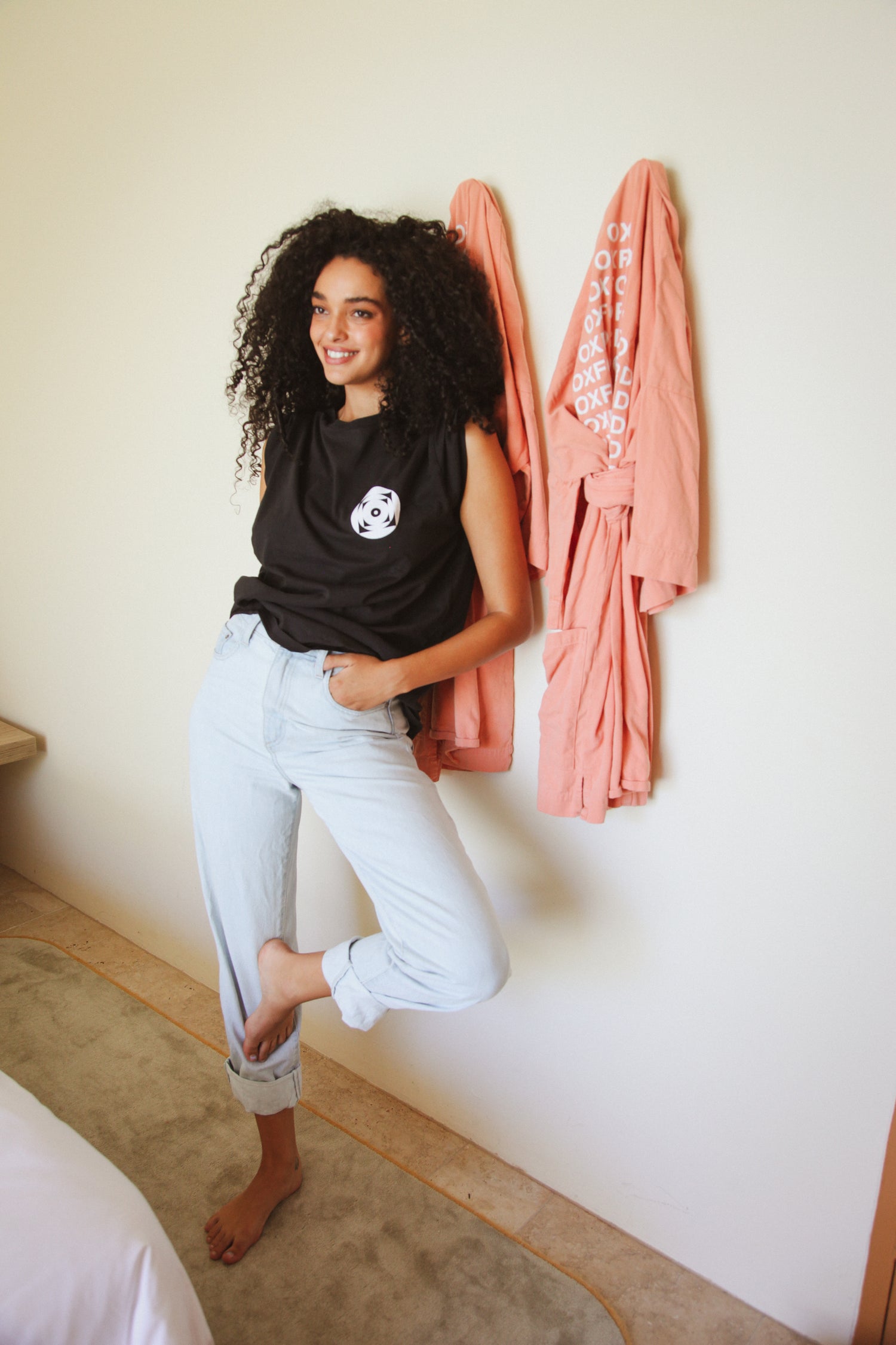 Impressed tee in black