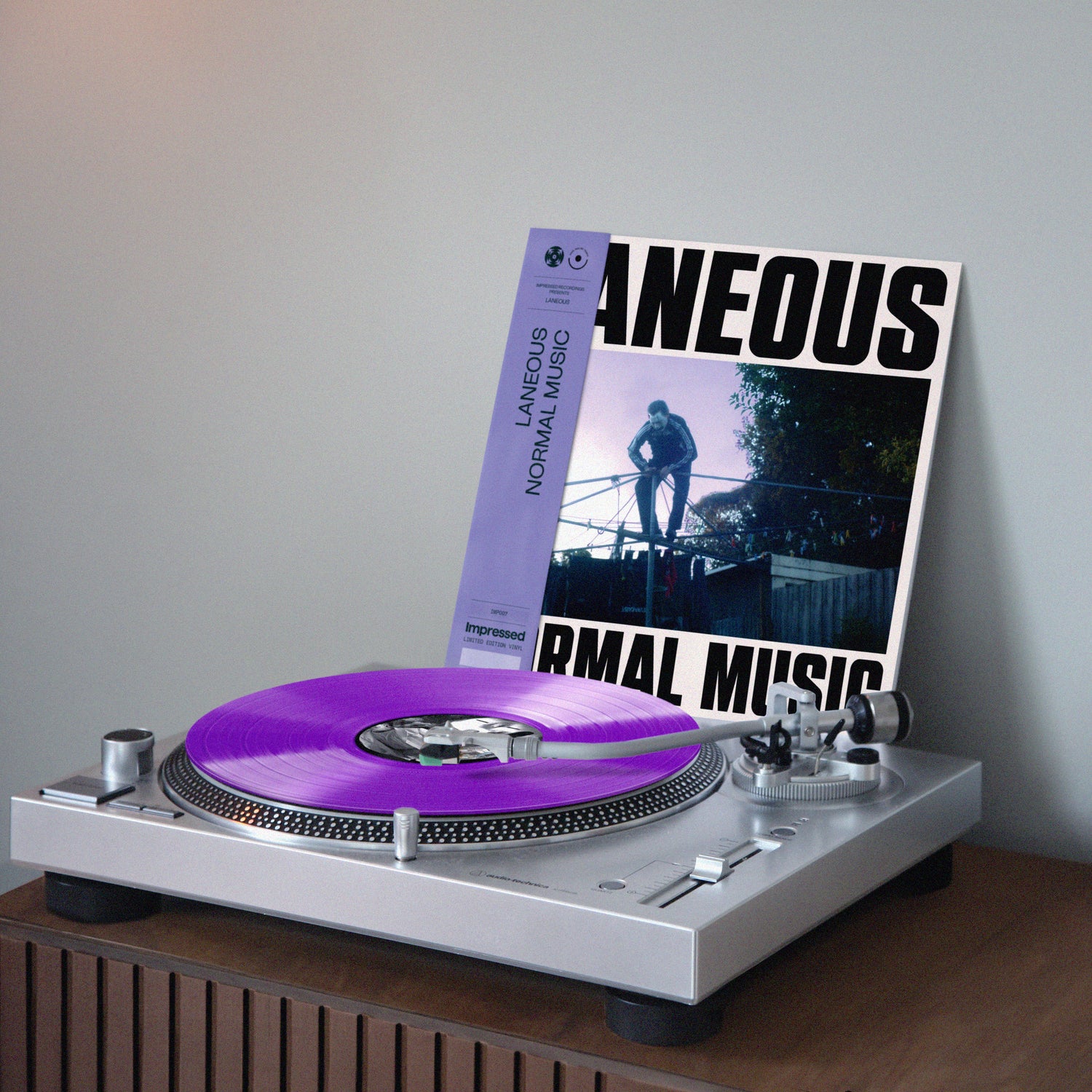 Laneous, Laneous vinyl,  Normal Music EP, Normal Music EP vinyl, limited edition vinyl, exclusive vinyl, purple vinyl, vinyl on turntable