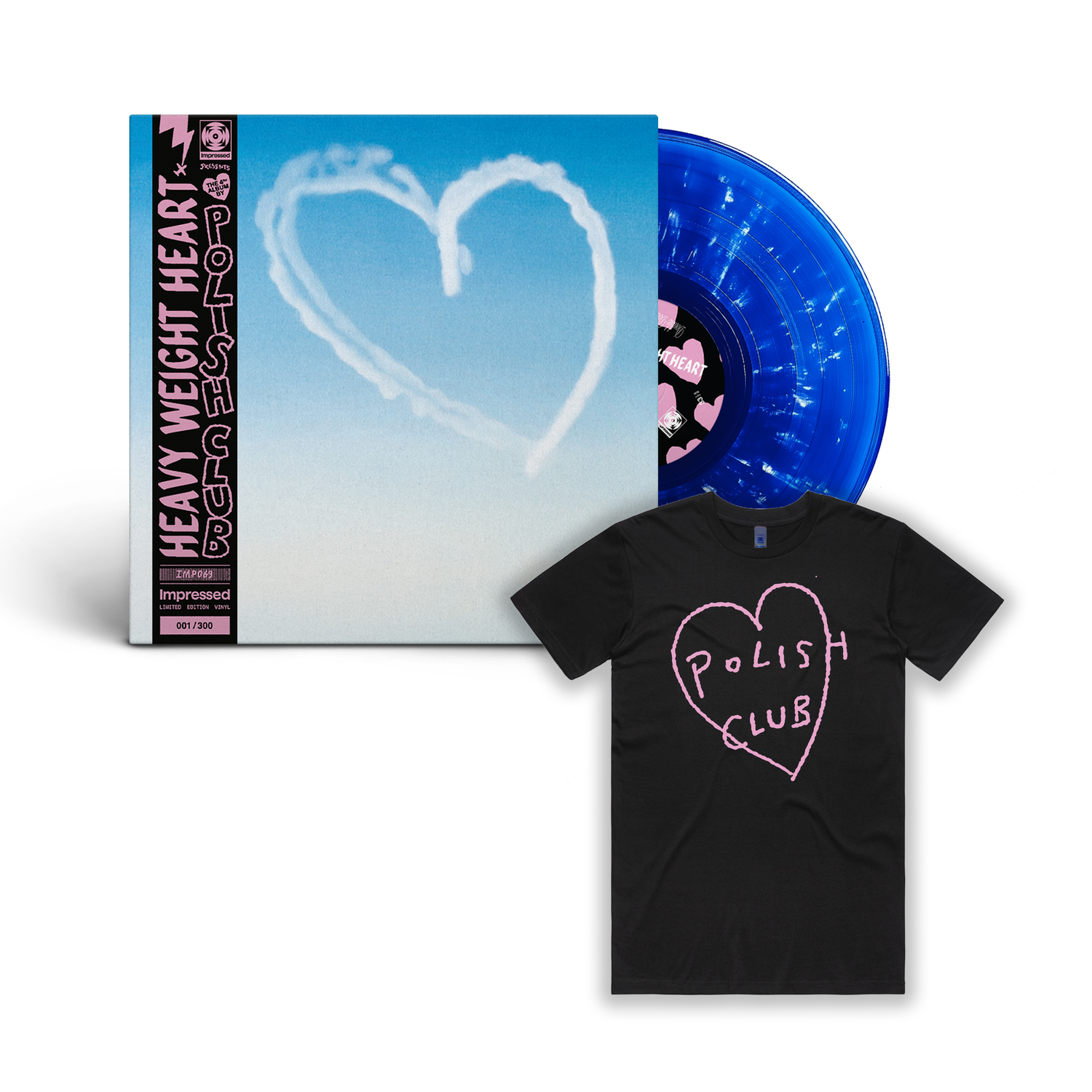 Polish Club - Heavy Weight Heart - Vinyl + T-Shirt Bundle